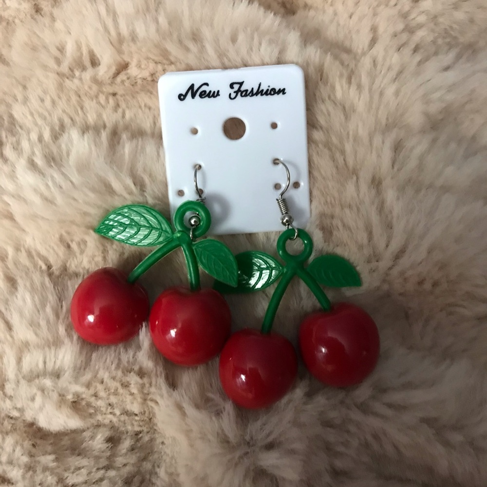**SOLD** Cherry Earrings - Picture 1 of 4